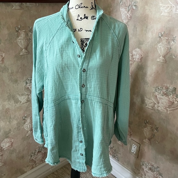 FREE PEOPLE SUMMER DAYDREAM RAW EDGE TOP XS S M - Picture 3 of 6